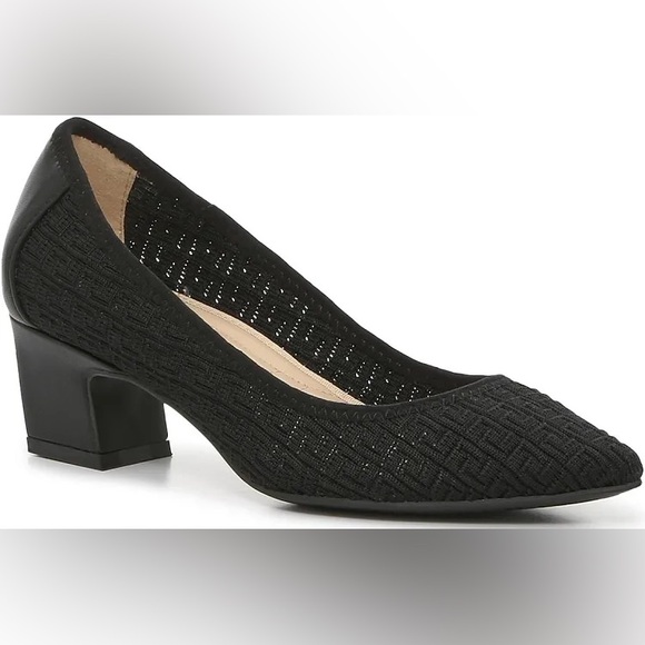 Adrienne Vittadini Black Pointed Toe Fabric Faro Ballet Pump Size 8 - Picture 1 of 12